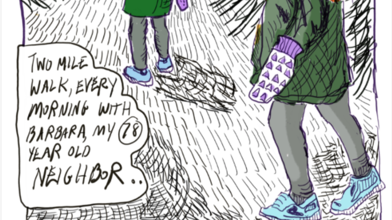 comic of two women walking