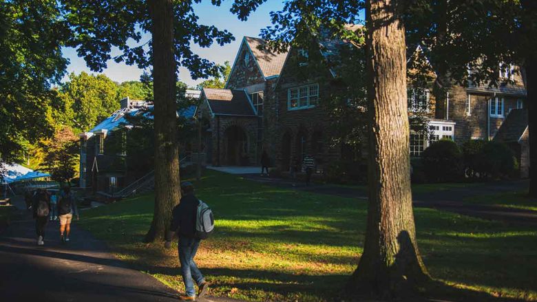 Students walking