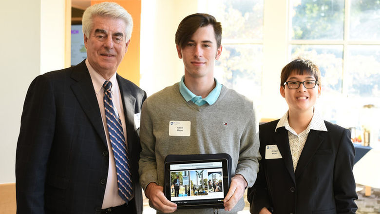 Jack Endicott and two students