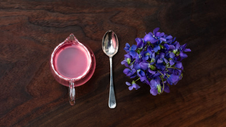 Measuring cup, spoon, and flower