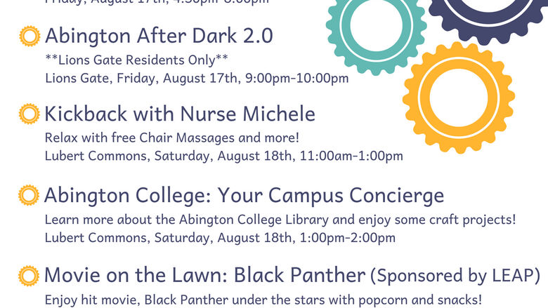 Welcome Weekend Events