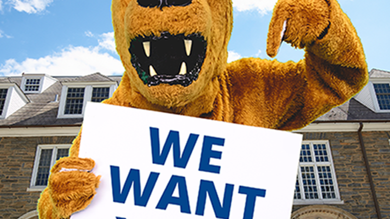 We Want You Lion at Penn State Abington near Philadelphia