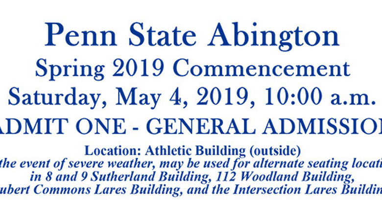 white commencement ticket 2019