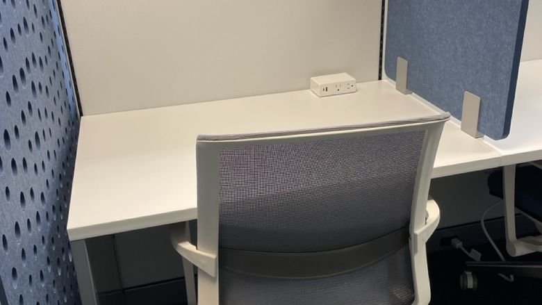 An individual workstation with a power hub