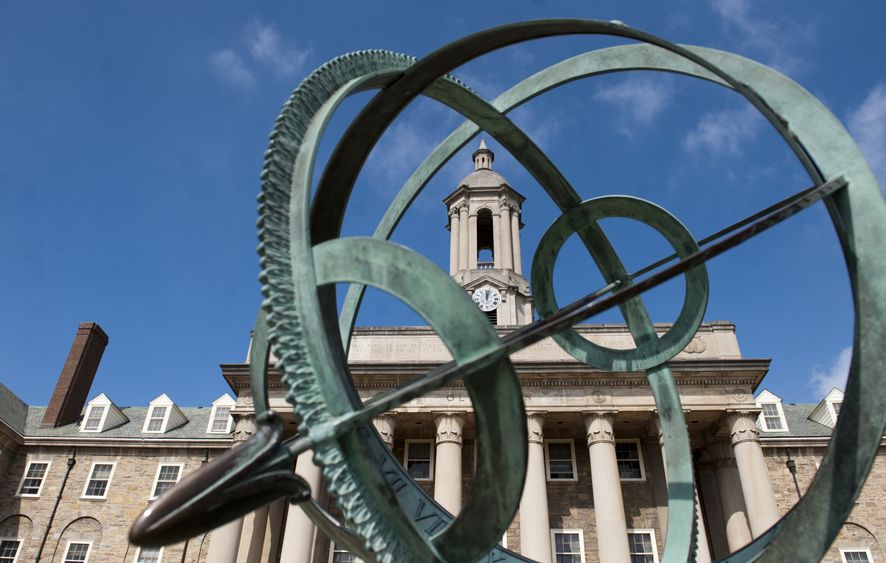 Old Main blue skies