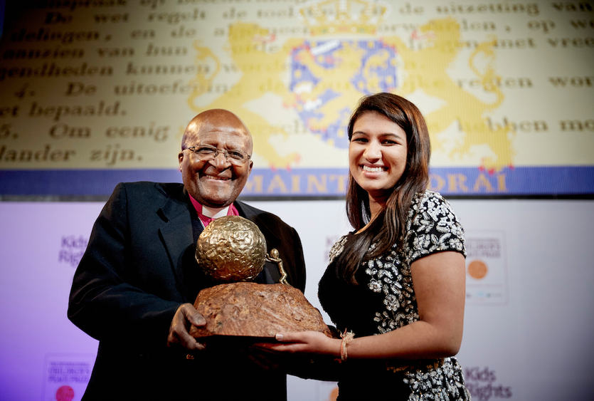 Neha Gupta and Desmond Tutu