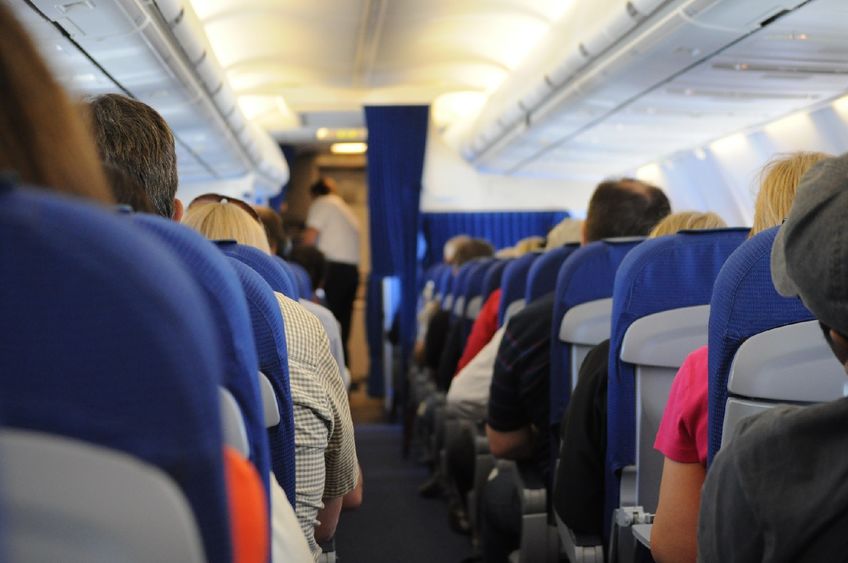 Airplane seat row
