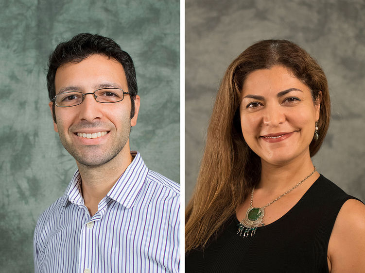 Headshot images of Penn State Abington faculty members Matthew Fury and Faranak Pahlevani