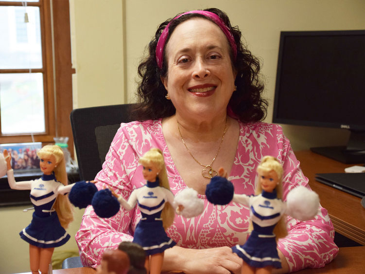 Eva Klein with Penn State Barbie