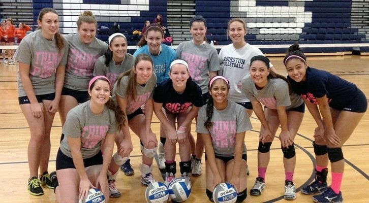 Abington volleyball Dig Pink